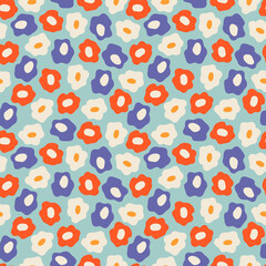 Floral seamless pattern in a modern minimalist style. Abstract spring background. Bright floral vector illustration