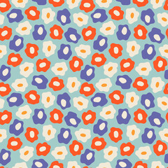 Floral seamless pattern in a modern minimalist style. Abstract spring background. Bright floral vector illustration