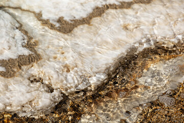close up of underwater coast of Dead sea
