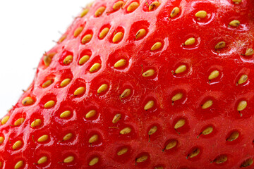 beautiful and ripe red strawberries on a white background