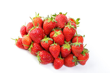 Fototapeta na wymiar beautiful and ripe red strawberries on a white background