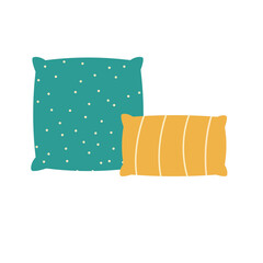 Cozy pillows. Lifestyle home interior pillows clip art