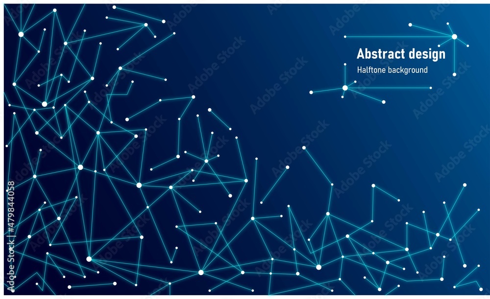Poster geometric abstract background. design connected lines and points. structure molecule. texture chaoti