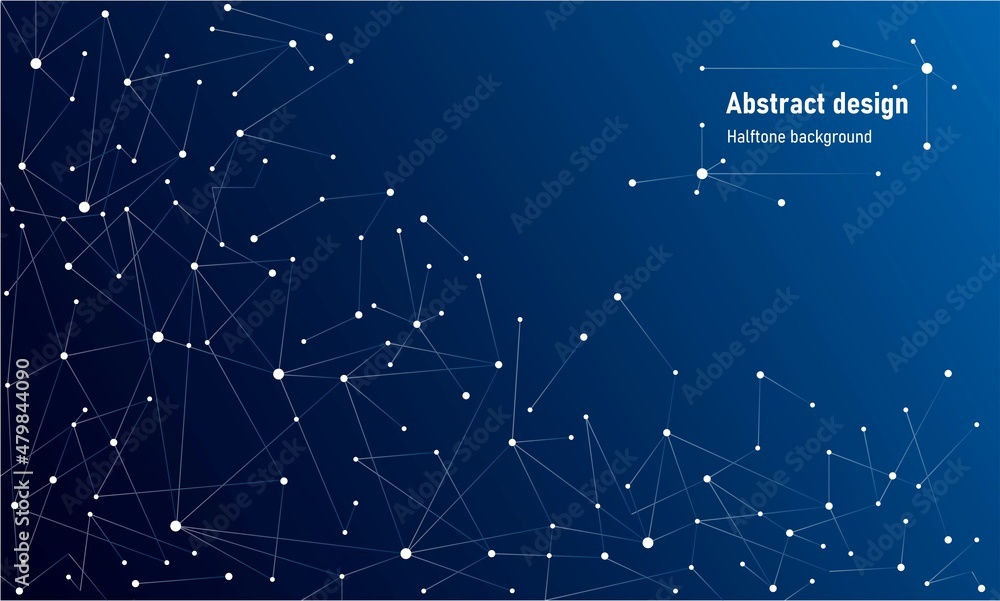 Poster geometric abstract background. design connected lines and points. structure molecule. texture chaoti