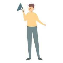 Speaker icon cartoon vector. Business character. Social presenter