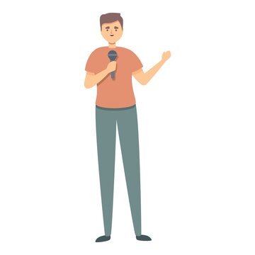 Motivational speaker icon cartoon vector. Business person. Adult presenter