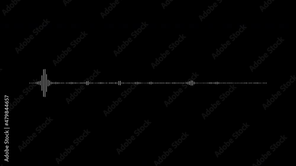 Aufkleber Animated white audio spectrum with bars on black background. Animated equalizer. Sound animation. Visualization sound graphic element. 4k.
