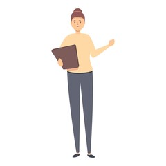 Person presenter icon cartoon vector. Business character. Social speak