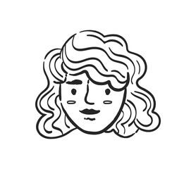 Doodle wawy hair woman