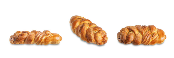Cinnamon sweet braid bread with sugar sprinkles