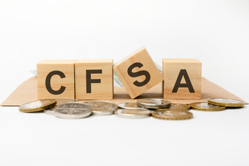 cfsa word written on wooden blocks. business concept