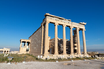Athens, Greece. The Erechtheion, or Temple of Athena Polias, an ancient Greek Ionic...