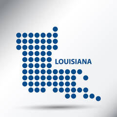 Louisiana State Abstract Dotted Map