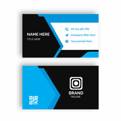 Creative, modern, professional, Minimalist, and modern Company business card design in blue color