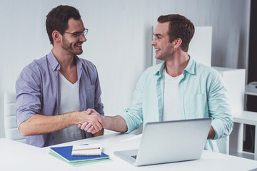 Obraz premium Attractive businessmen co-working