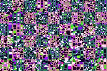 Artwork of abstract composition made with geometrical shapes and