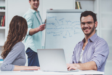 Young successful team working