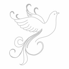 Outline of the contour of the pigeons. Pigeons icon. Celebration. Vector illustration