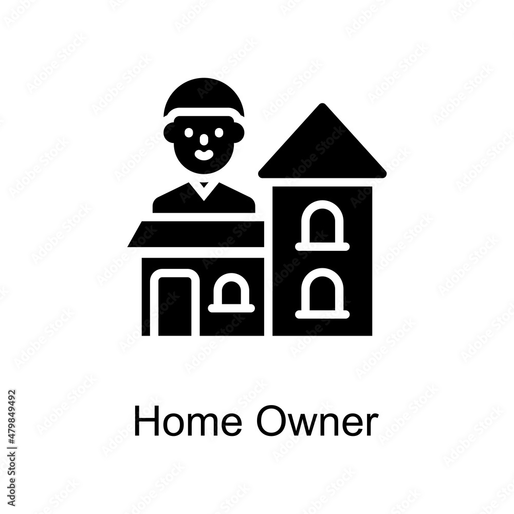 Poster home owner vector solid icons for your digital or print projects.