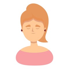 Woman with earplugs icon cartoon vector. Ear protection. Sleep plug