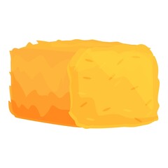 Farm hay bale icon cartoon vector. Grass pile. Village agriculture
