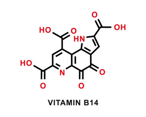 Vitamin B14 chemical formula. Vitamin B14 chemical molecular structure. Vector illustration