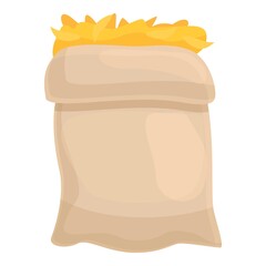 Sack hay icon cartoon vector. Bale straw. Farm stack
