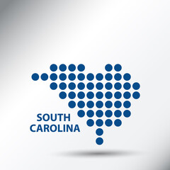 South Carolina State Abstract Dotted Map