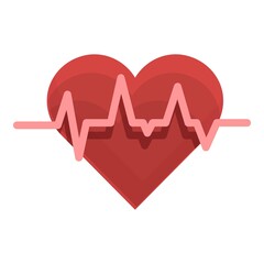 Heart rate icon cartoon vector. Beat pulse. Health life