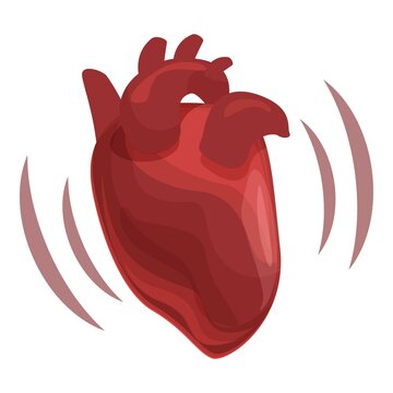 Human heart icon cartoon vector. Medical organ. Cardiac anatomy