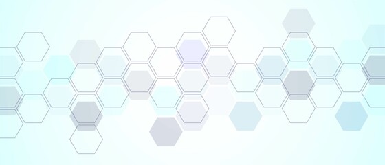 Technological Abstract background. Design of geometric shapes. The texture of the hexagon. Medical, technology, business, industry background. Vector illustration