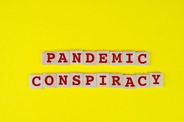 pandemic conspiracy written on some wooden dowels