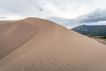 Fototapeta na wymiar The ridge of a sand dune at the national park in Colorado