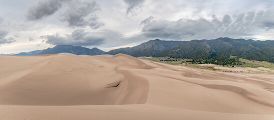 Fototapeta na wymiar The view from above the Great Sand Dunes National Park in Colorado