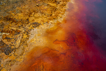 The red water of Rio Tonto. Huelva, Andalusia. 