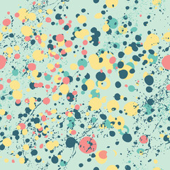 Modern colorful stylish texture. Chaotic circles seamless pattern. Template for printing, wrapping paper, fabrics, covers, flyers, banners, posters and posters. Vector illustration.