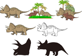 可愛いトリケラトプスセット