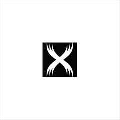 letter x logo vector leaf template