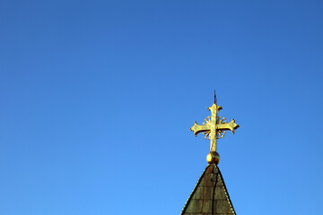 Cross at the Church of the Holy Mother of God Ruzica in Belgrade, Serbia.