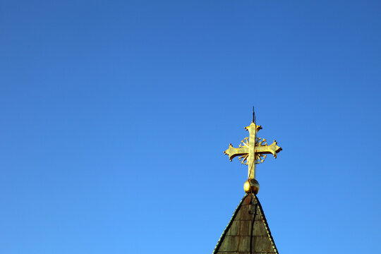 Cross at the Church of the Holy Mother of God Ruzica in Belgrade, Serbia.