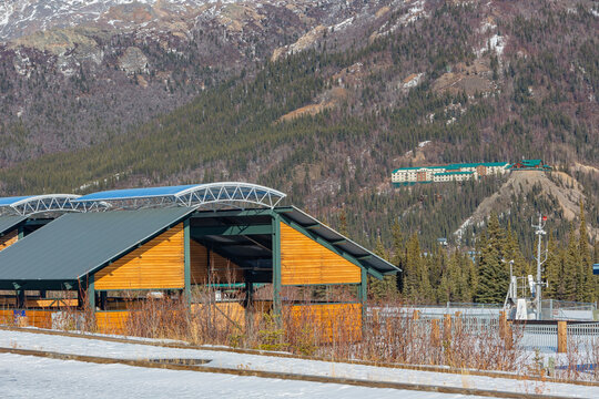 Afternoon Landscape In Denali National Park And Preserve And Train Station