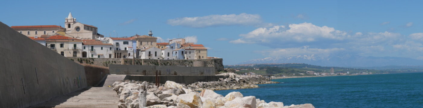 panorama from the port of Termoli on the old town enclosed by the walls of the Swabian Castle