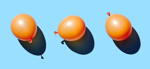 Orange balloons on blue pastel background © Vaceslav Romanov