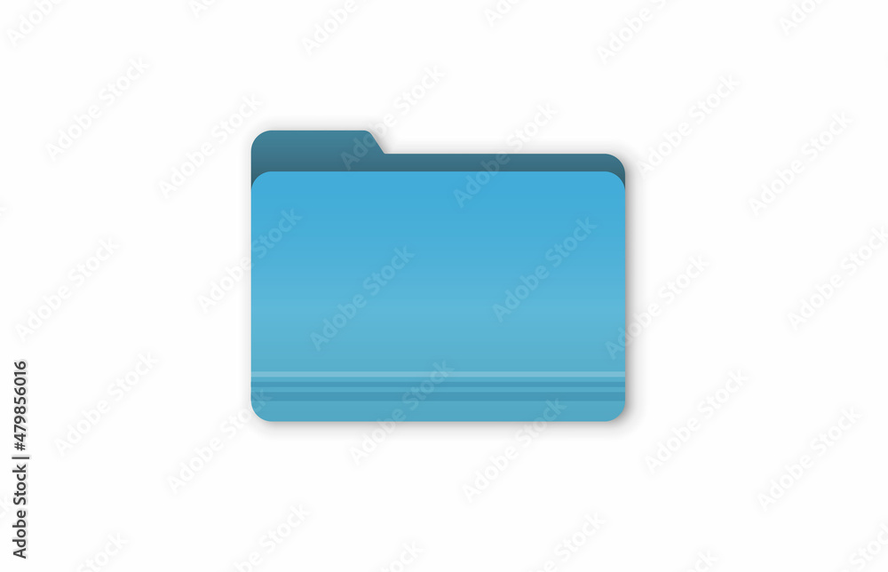 Poster blue folder flat vector icon isolated on a transparent background.