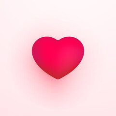 Pink heart cute valentine card illustration