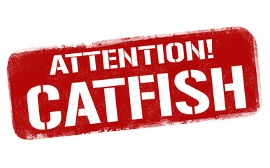 Attention Catfish grunge rubber stamp