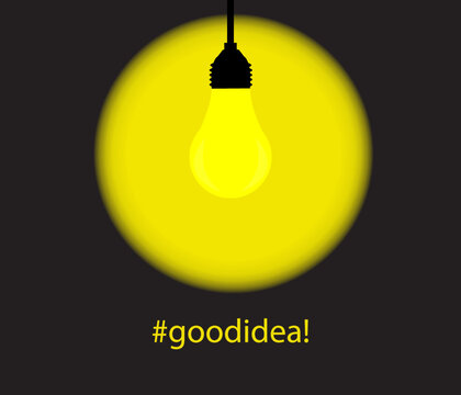 Light bulb in the darkness - good idea and creativity concept with copy space