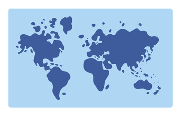 Fototapeta na wymiar World map cartoon flat vector illustration