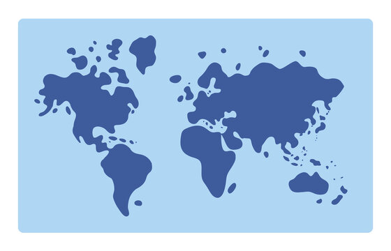 World map cartoon flat vector illustration