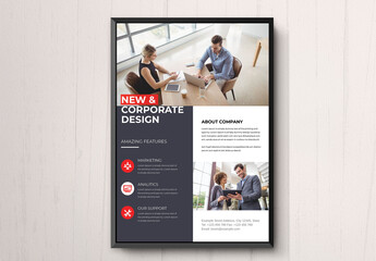 Red Accent Corporate Business Flyer